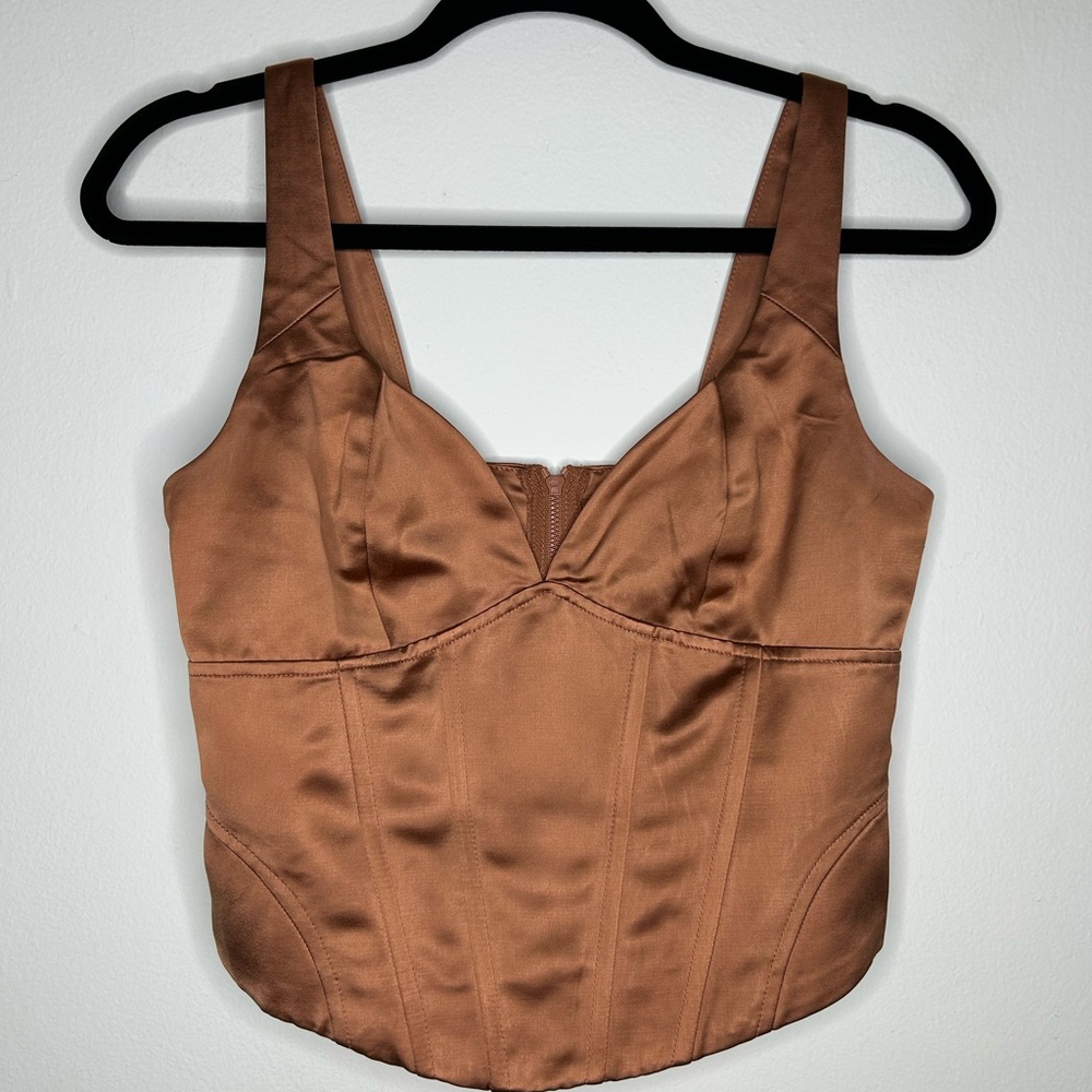Jason Wu Satin Corset Top bronze copper size small